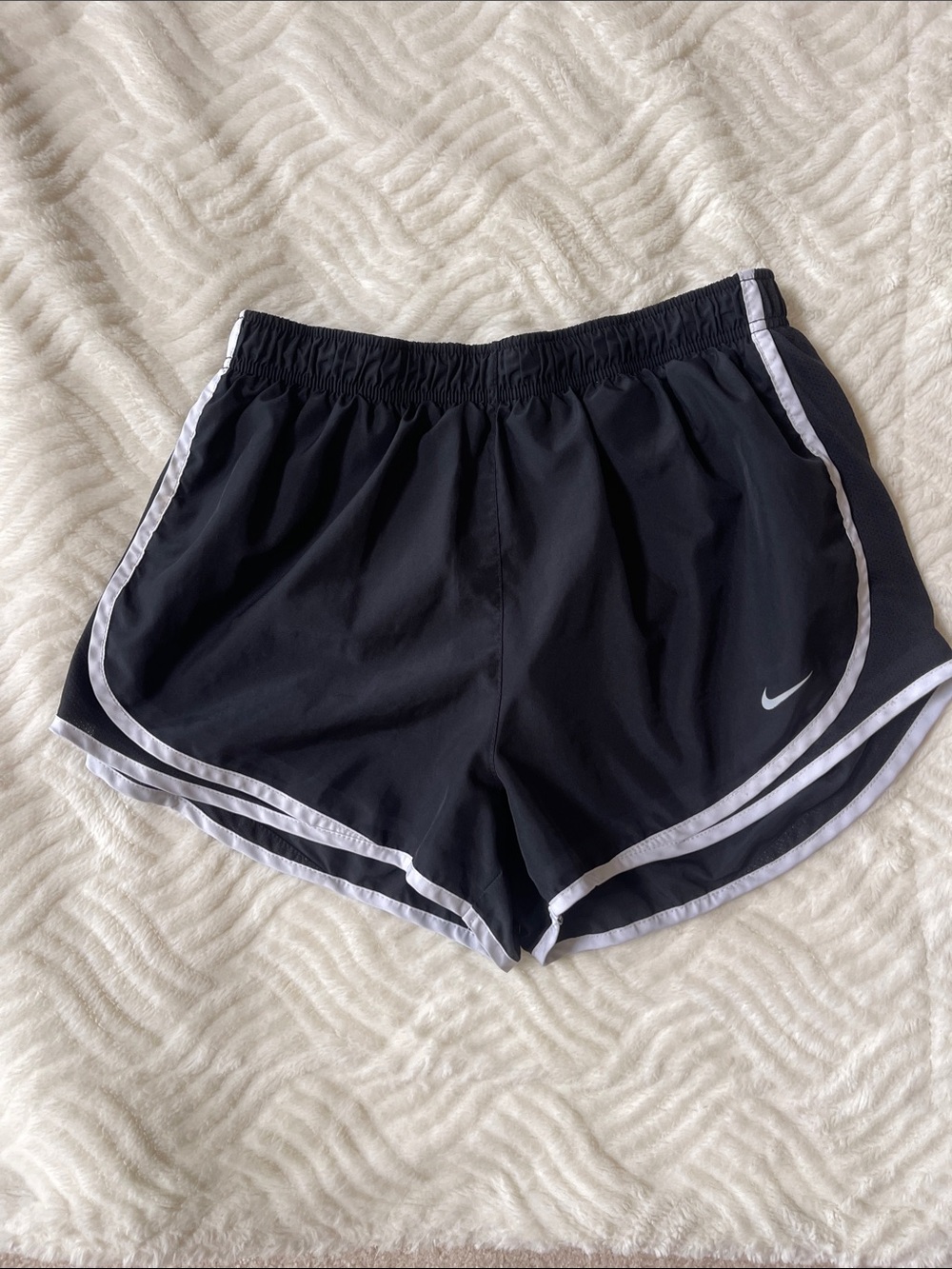 Nike Black Women's Athletic Shorts with White Trim